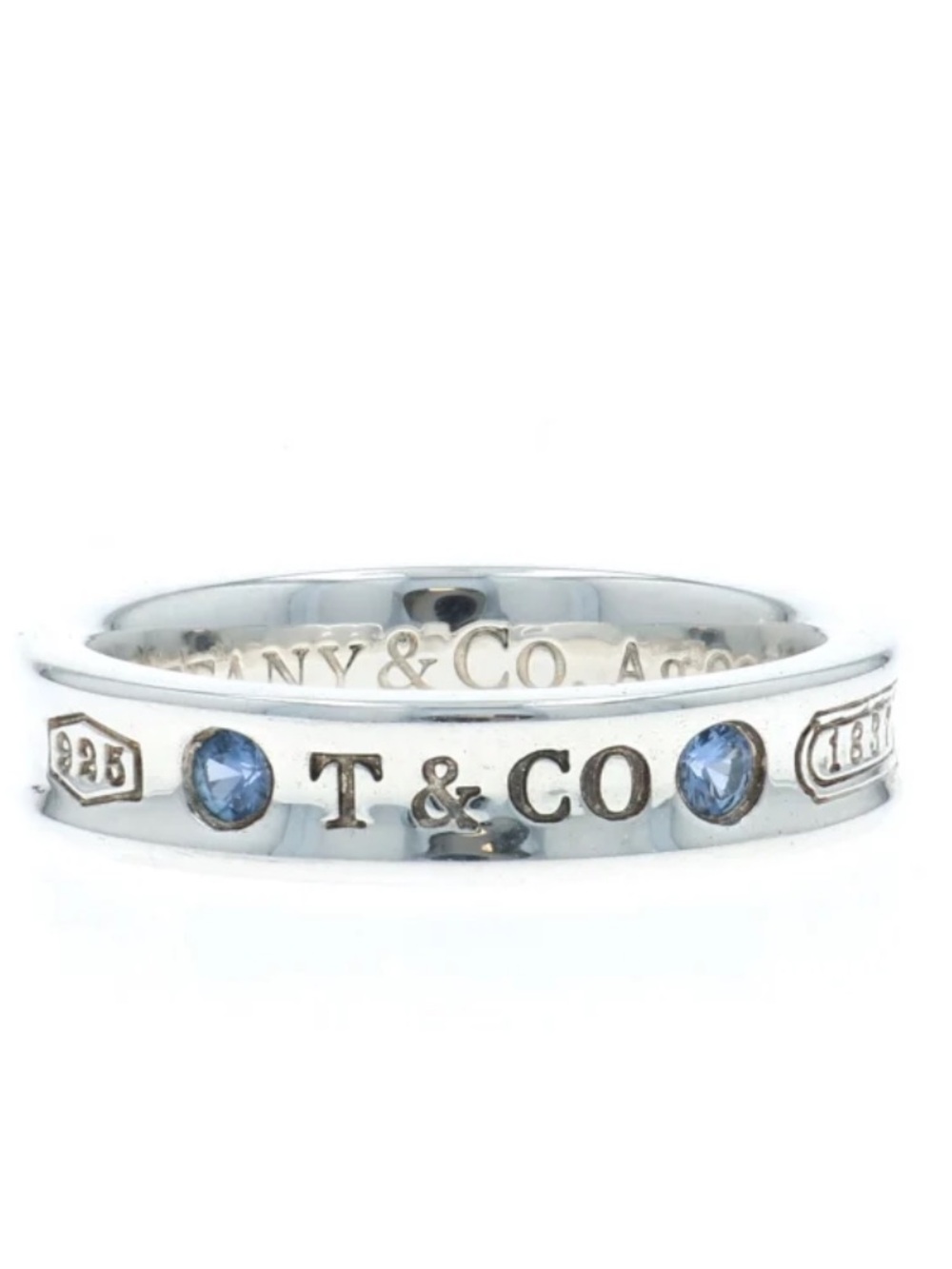 Tiffany & Co. 1837 Sterling Silver Ring with Montana Saphires